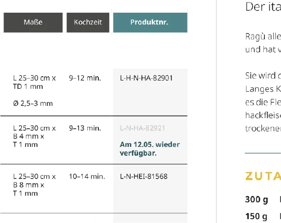 katalog produkt verfuegbarkeit